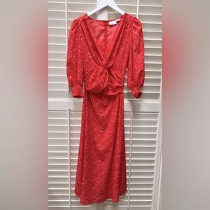 Asos red dotted dress